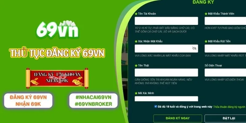 Thao tác nhấn chọn đăng ký 69VN an toàn nhanh chóng